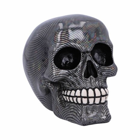 Nemesis Now - Holographic Silver Fishnet Skull 16.5cm