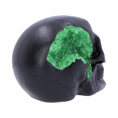 Nemesis Now - Geode Skull Black Green Gothic Glitter Skull 17cm