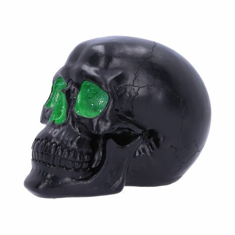 Nemesis Now - Geode Skull Black Green Gothic Glitter Skull 17cm