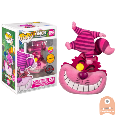 Funko POP! Disney Cheshire Cat Standing on Head CHASE FLocked/GITD 1199 Alice in Wonderland Exclusive (New Sticker)