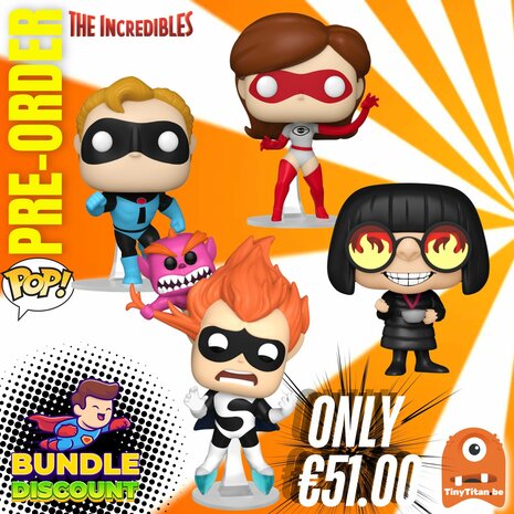 Funko POP! Super Discount Bundle of 4 Incredibles 20th Anniversary Disney  Pre-Order