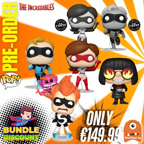 Funko POP! Super Discount Bundle of 4 + 2 Chases Incredibles 20th Anniversary Disney  Pre-Order