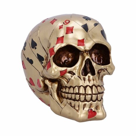 Nemesis Now - Dead Mans Hand Golden Playing Card Skull 15cm