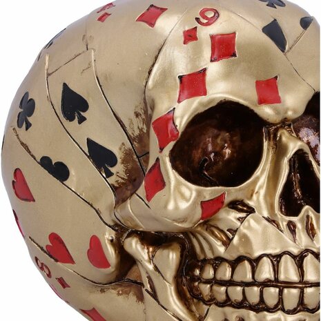 Nemesis Now - Dead Mans Hand Golden Playing Card Skull 15cm