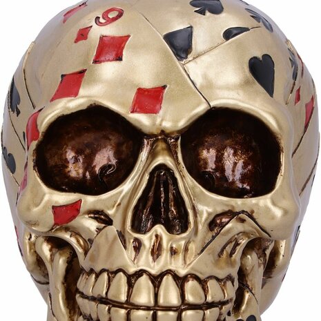 Nemesis Now - Dead Mans Hand Golden Playing Card Skull 15cm