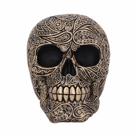 Nemesis Now - Paisley Black and Gold Skull Head 15cm