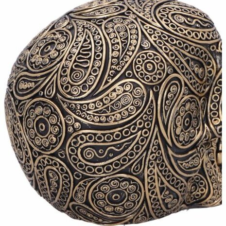 Nemesis Now - Paisley Black and Gold Skull Head 15cm