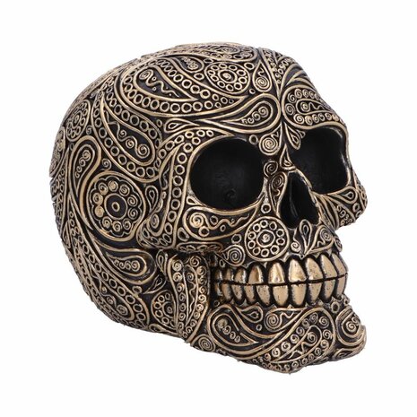 Nemesis Now - Paisley Black and Gold Skull Head 15cm