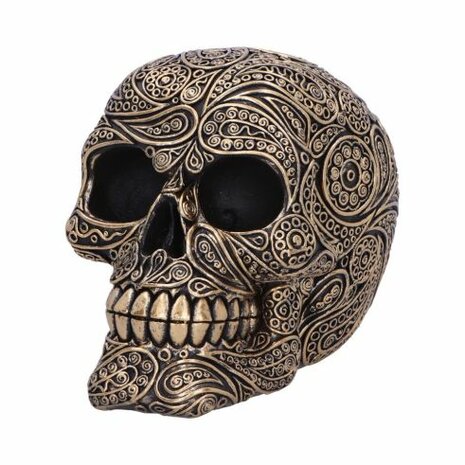 Nemesis Now - Paisley Black and Gold Skull Head 15cm