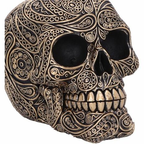 Nemesis Now - Paisley Black and Gold Skull Head 15cm