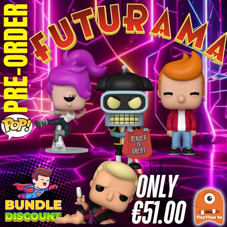 Funko POP Super Discount Bundle of 4 Futurama Pre-Order