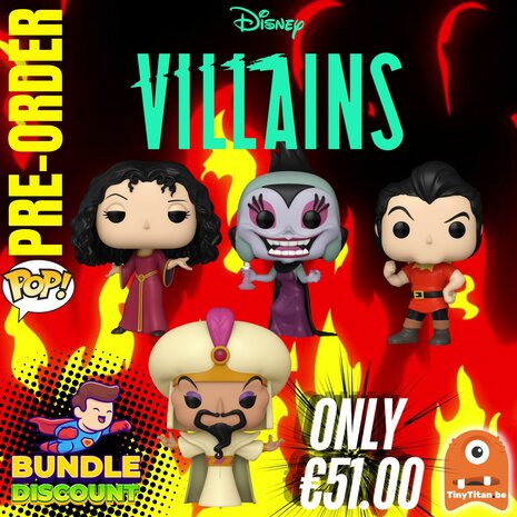 Funko POP! Super Discount Bundle of 4 Disney Villains Pre-Order