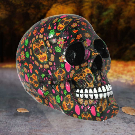 Nemesis Now - Viva! Day of the Dead Print Skull 19cm