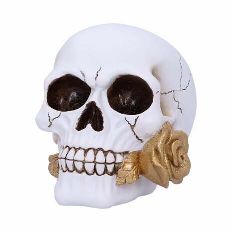 Nemesis Now - Floral Fate Golden Rose Skull 17.5cm