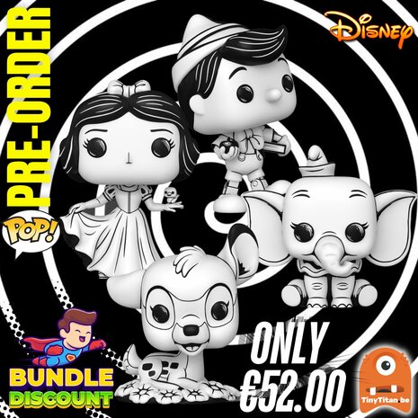 Funko POP! Super Discount Bundle of 4 (Sketched) Disney Pre-Order