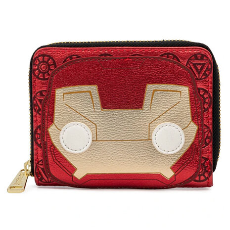 LOUNGEFLY Marvel -  Iron Man Head Zip Around Wallet