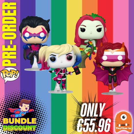 Funko POP! Super Discount Bundle of 4 DC PRIDE Pre-Order