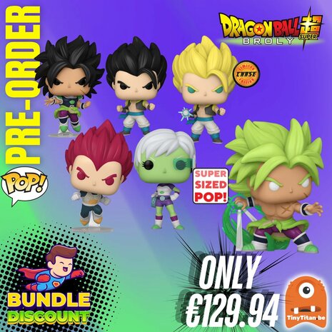 Funko POP! Super Discount Bundle of 5 + CHASE  Dragon Ball Broly Pre-Order