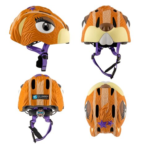 Crazy Safety - Chipmunk Bicycle Helmet - Brown