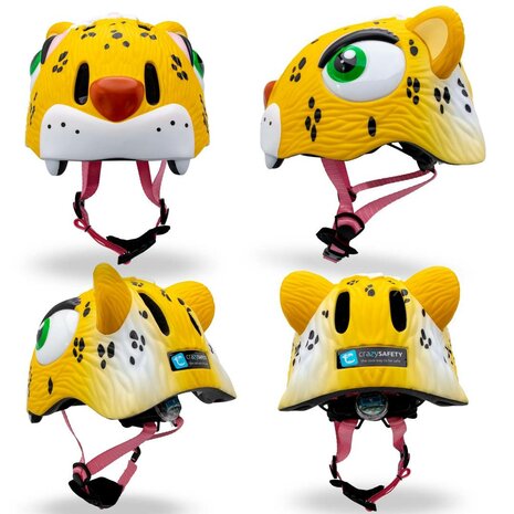 Crazy Safety - Leopard Bicycle Helmet - Yellow