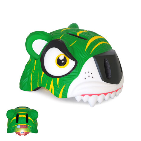 Crazy Safety -  Tiger Bicycle Helmet - Green