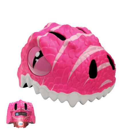 Crazy Safety -  Dino Bicycle Helmet - Pink