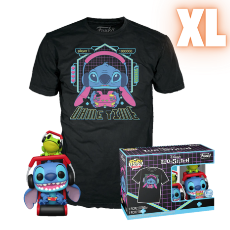 Funko POP! & TEE Box Gamer Stitch w/ Frog - Disney Lilo & Stitch Exclusive - XL Pre-Order