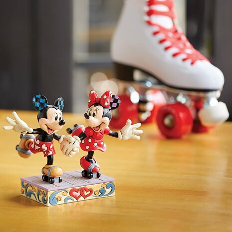 Disney Traditions Mickey and Minnie Mouse Rollar Skating Figurine