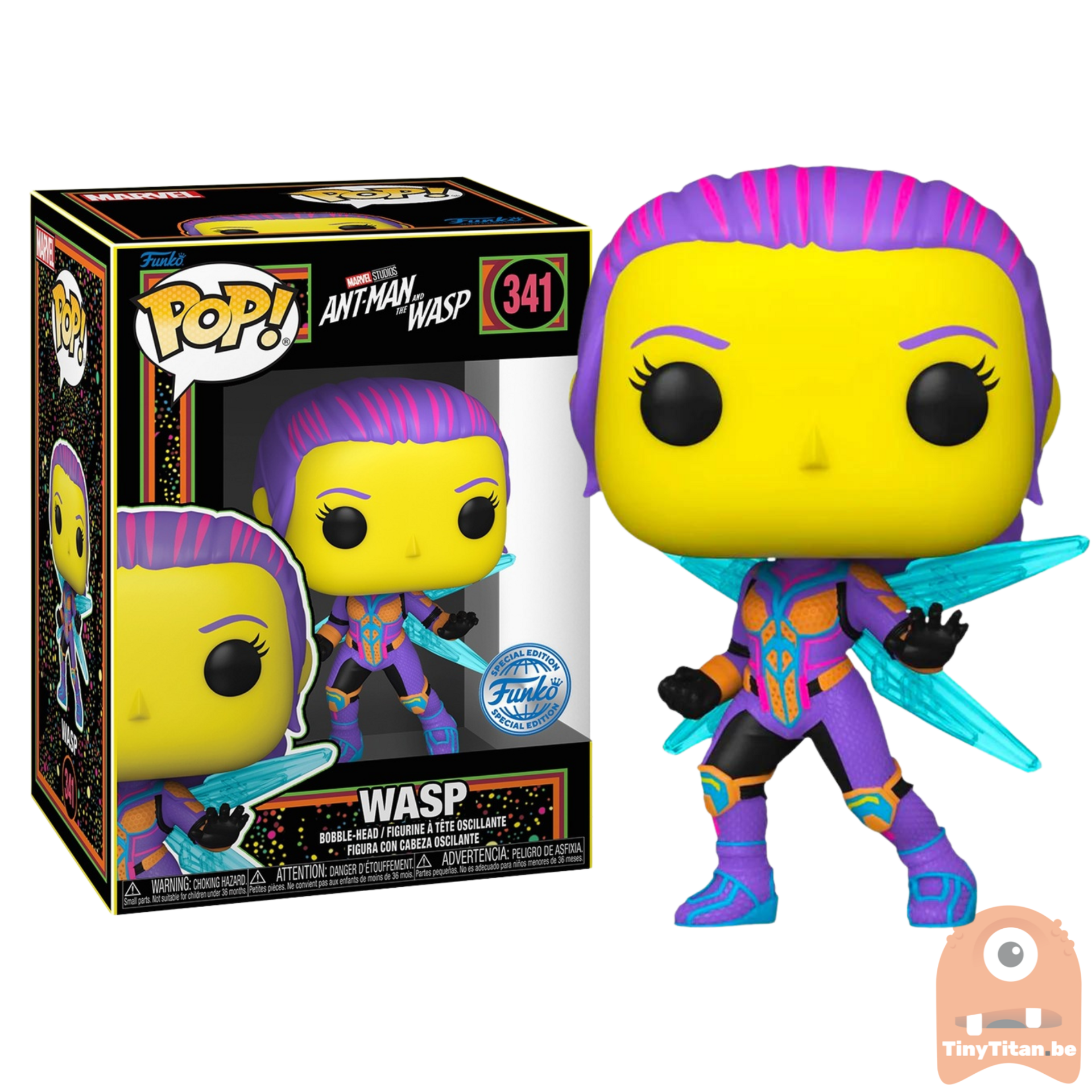 POP! Marvel Wasp Black Light 341 Ant-man and the Wasp Exclusive